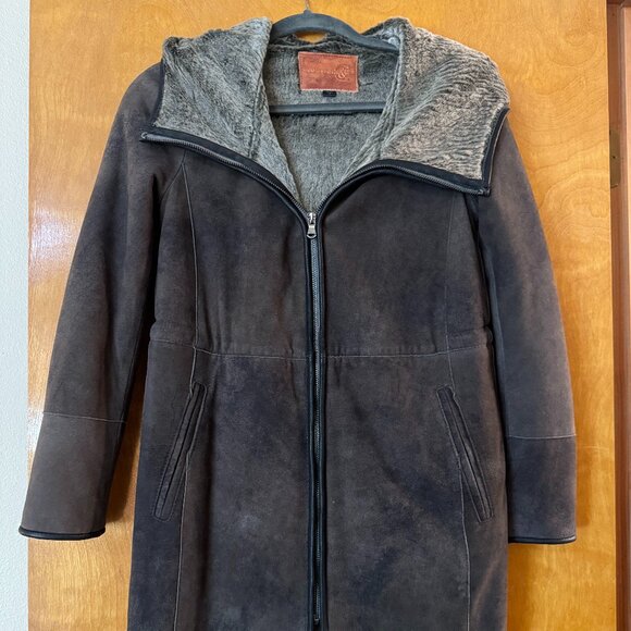 New! $1475 Robert Comstock & Co. Real Suede Leather and Faux Fur Jacket,  size 4 - Picture 1 of 9